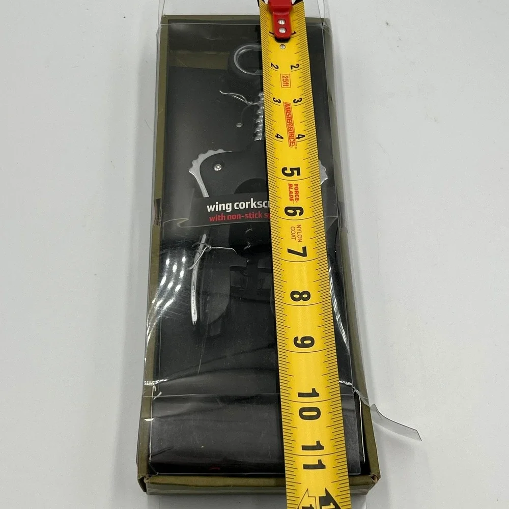 Wing Corkscrew Unisex OS Black Brand New Non-Stick Spiral Barware